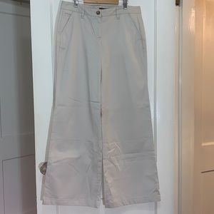 Lands’ End Wide Leg Khaki NWOT Pants 8